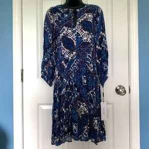 Calvin Klein Bohemian Print 3/4 Sleeve Dress